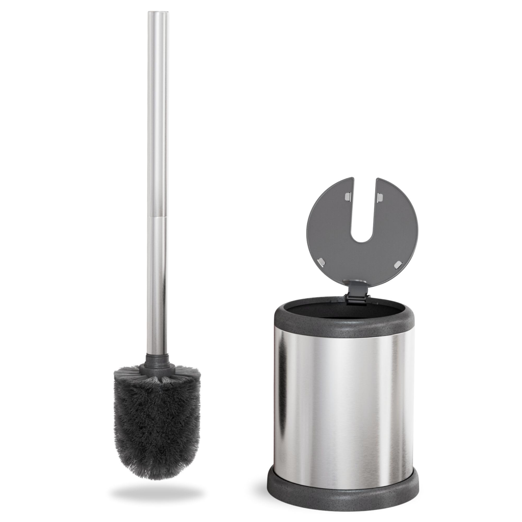 ToiletTree Products Toilet Brush with Lid - Sleek Toilet Bowl Brush and Holder - Toilet Scrubber Brush Set with Heavy-Weight Base - Lidded Toilet Bowl