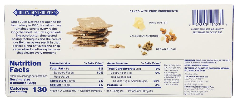Jules Destrooper Almond Thins (100g) - Pack of 6