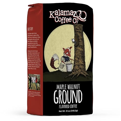 KALAMAZOO COFFEE COMPANY Maple Walnut Ground Coffee - Moonlight Maple Walnut Flavored Coffee | 12oz Bag (1 Pack)