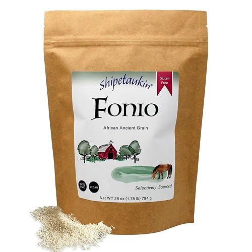 Shipetaukin Fonio African Supergrain: A Quick Cooking Whole Grain - Gluten Free - Vegan - Non GMO - Substitute for Bulgur, Rice, Couscous, Quinoa (28 Ounces)