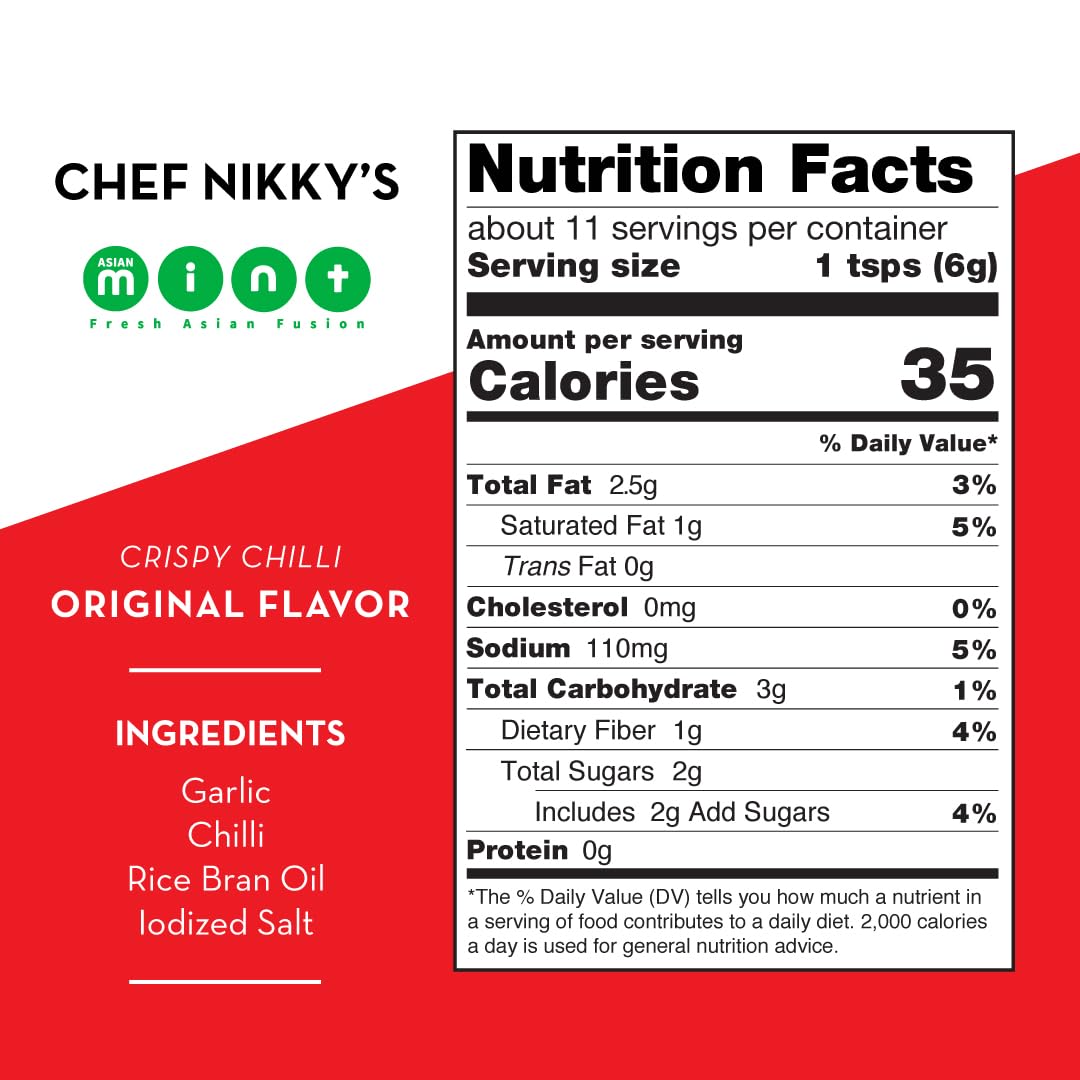 CHEF NIKKY'S THAI ORIGINAL CRISPY CHILI - Premium Thai Chili Crisp with Garlic Oil & Peppers - No MSG