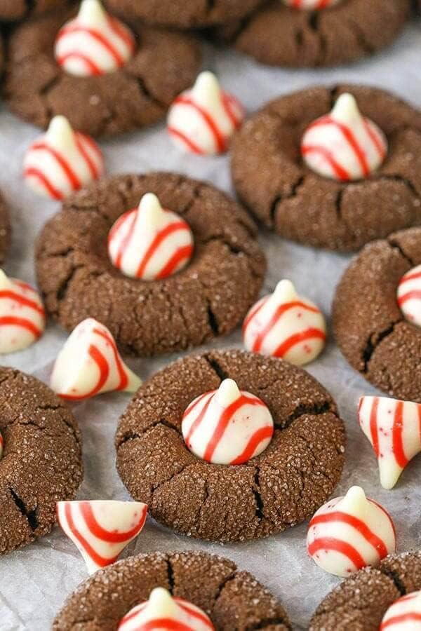 Candy Cane Kisses Christmas Edition 2 LBS - Individually Wrapped Candies - Bulk Candy By Queen Jax
