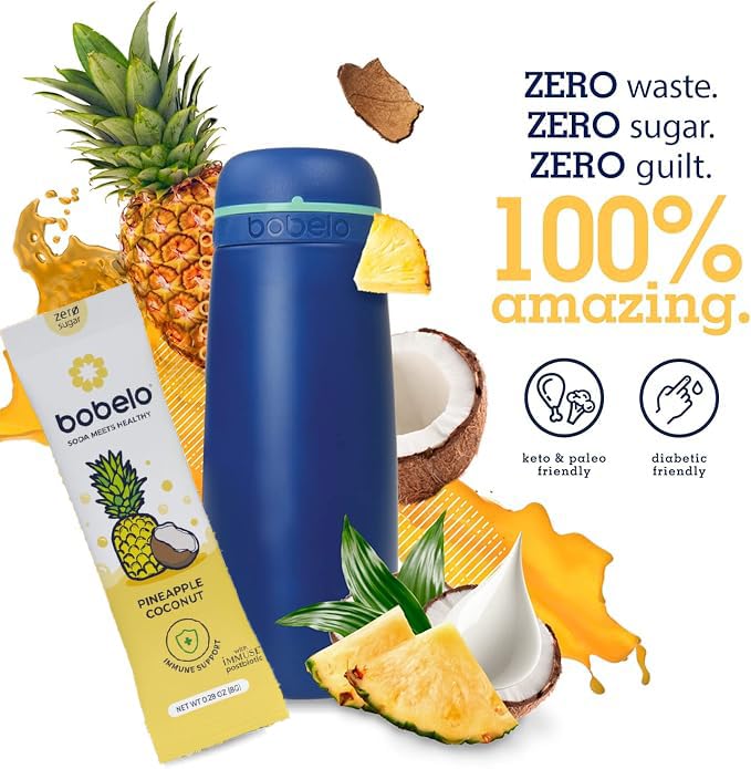 Bobelo Self Carbonating Hydration Packets | Low Calorie Drink Mix, Electrolytes Powder Packets | Keto Friendly, Sugar Free | Soda & Sparkling Water