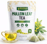 Respira Botanicals - Mullein Leaf Tea Bags for Lungs Cleanse and Respiratory Support, Plastic-Free, Plant-Based Tea Bags, Caffeine-Free, No Additives