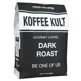 Koffee Kult Dark Roast Whole Bean Coffee - Small Batch 100% Arabica Gourmet Blend, Smooth and Well Balanced Artisan Roasted in 32oz Resealable Package