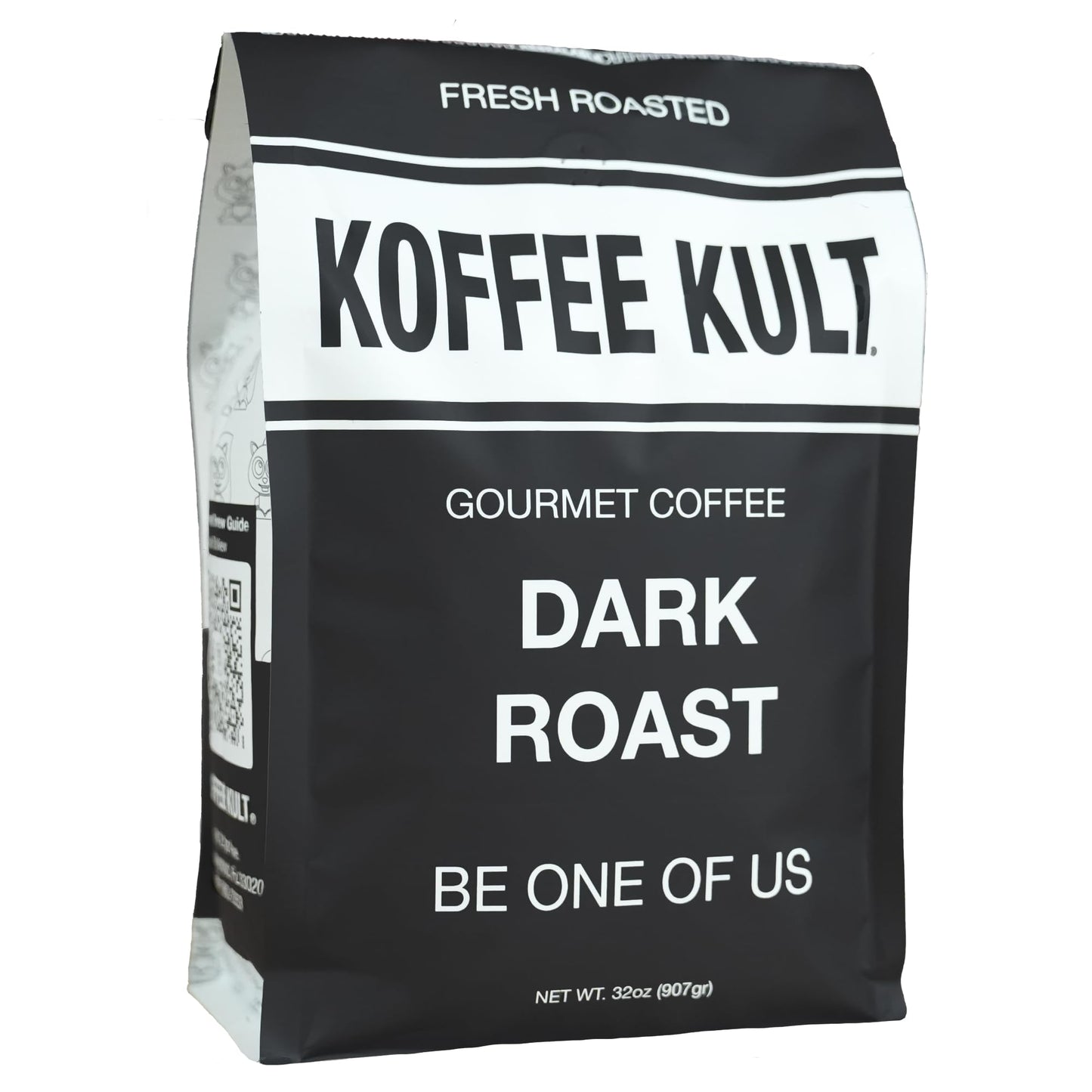 Koffee Kult Dark Roast Whole Bean Coffee - Small Batch 100% Arabica Gourmet Blend, Smooth and Well Balanced Artisan Roasted in 32oz Resealable Package