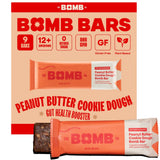 The Bomb Co. Blender Bomb Bar, Peanut Butter Cookie Dough, Superfood Snack Bar for Gut Health, Peanut Butter, Hemp Seeds, Chia Seeds, Flax Seeds, Sea