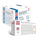 Medical Clear Vinyl Exam Gloves - Latex-Free & Powder-Free - VGPF3002 (Case of 1000,Clear), Medium