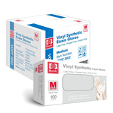 Medical Clear Vinyl Exam Gloves - Latex-Free & Powder-Free - VGPF3002 (Case of 1000,Clear), Medium