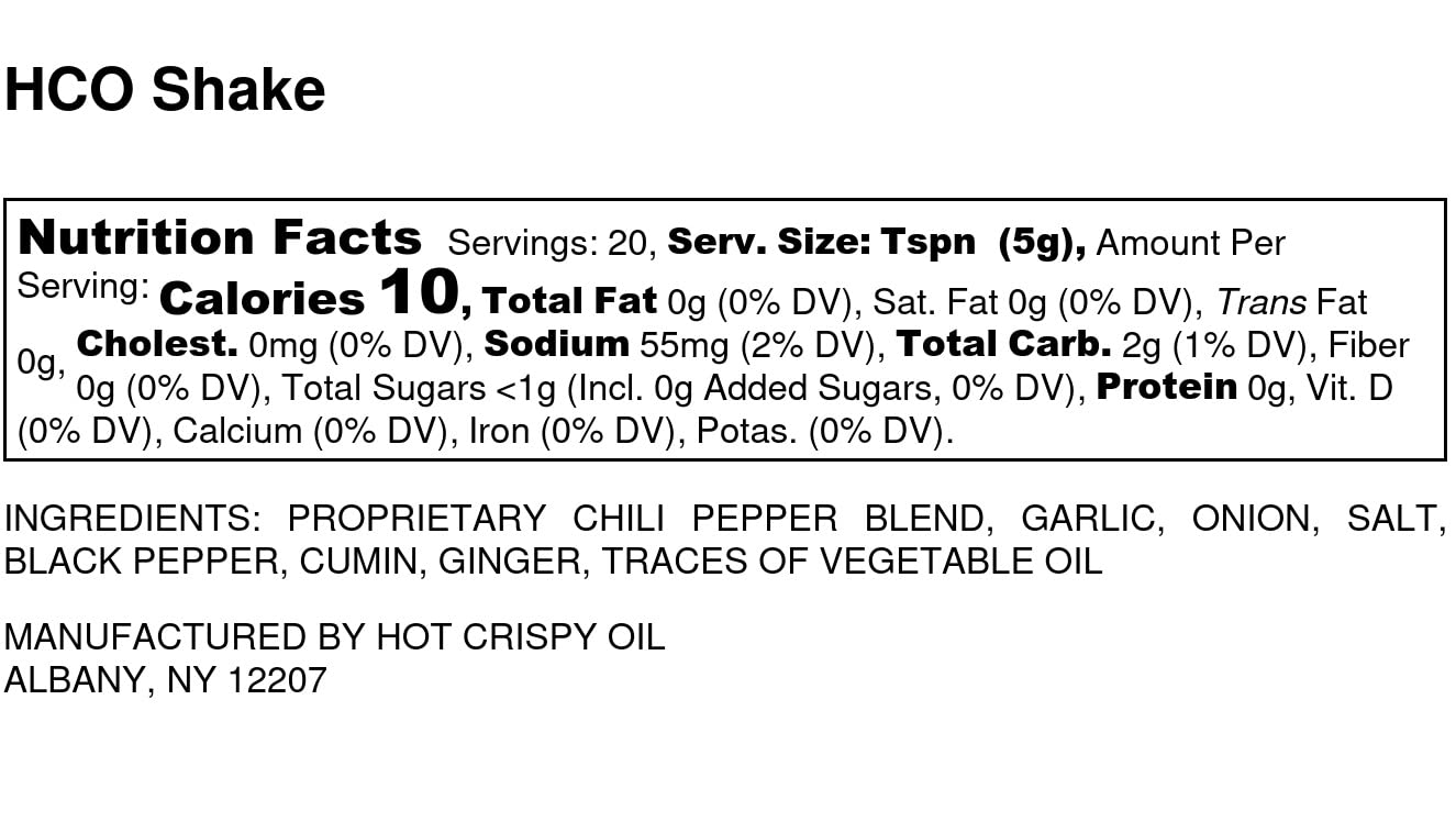 HCO Shake by Hot Crispy Oil | Say Good-Bye to Boring Red Pepper Flakes! An All-Purpose Seasoning Blend of Crisp Garlic, Onion, Chili Pepper Flakes