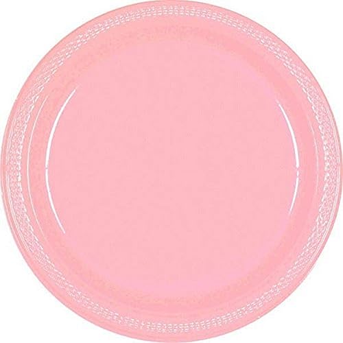 Vibrant Round New Pink Plastic Plates - 10" (Pack of 20) - Premium Quality Design, Ideal for Any Event or Party