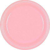 Vibrant Round New Pink Plastic Plates - 10" (Pack of 20) - Premium Quality Design, Ideal for Any Event or Party