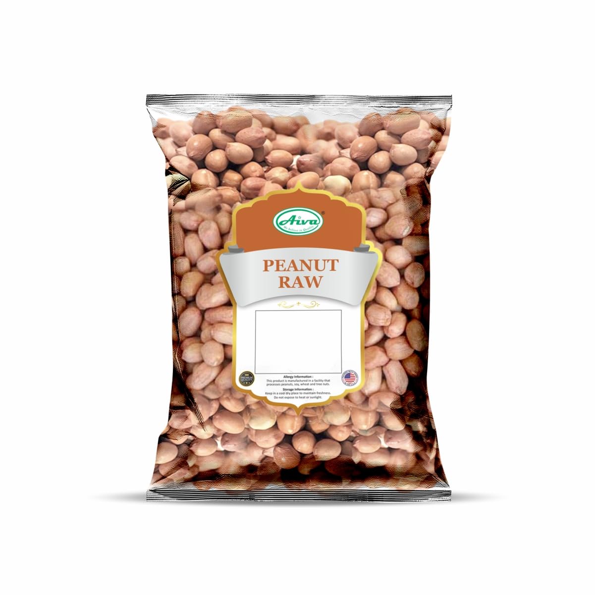 Aiva Raw Spanish Peanuts (5 LB) Bulk - Whole Unsalted Peanuts for Snacking, Cooking, and Baking | Product of USA | Spanish Premium Grade