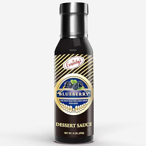 Cornaby’s Gourmet Blueberry Dessert Sauce | Blueberry Syrup for Drinks, Coffee & Pancakes - Plastic Bottle | Made with Natural Real Fruit, Pack of 1
