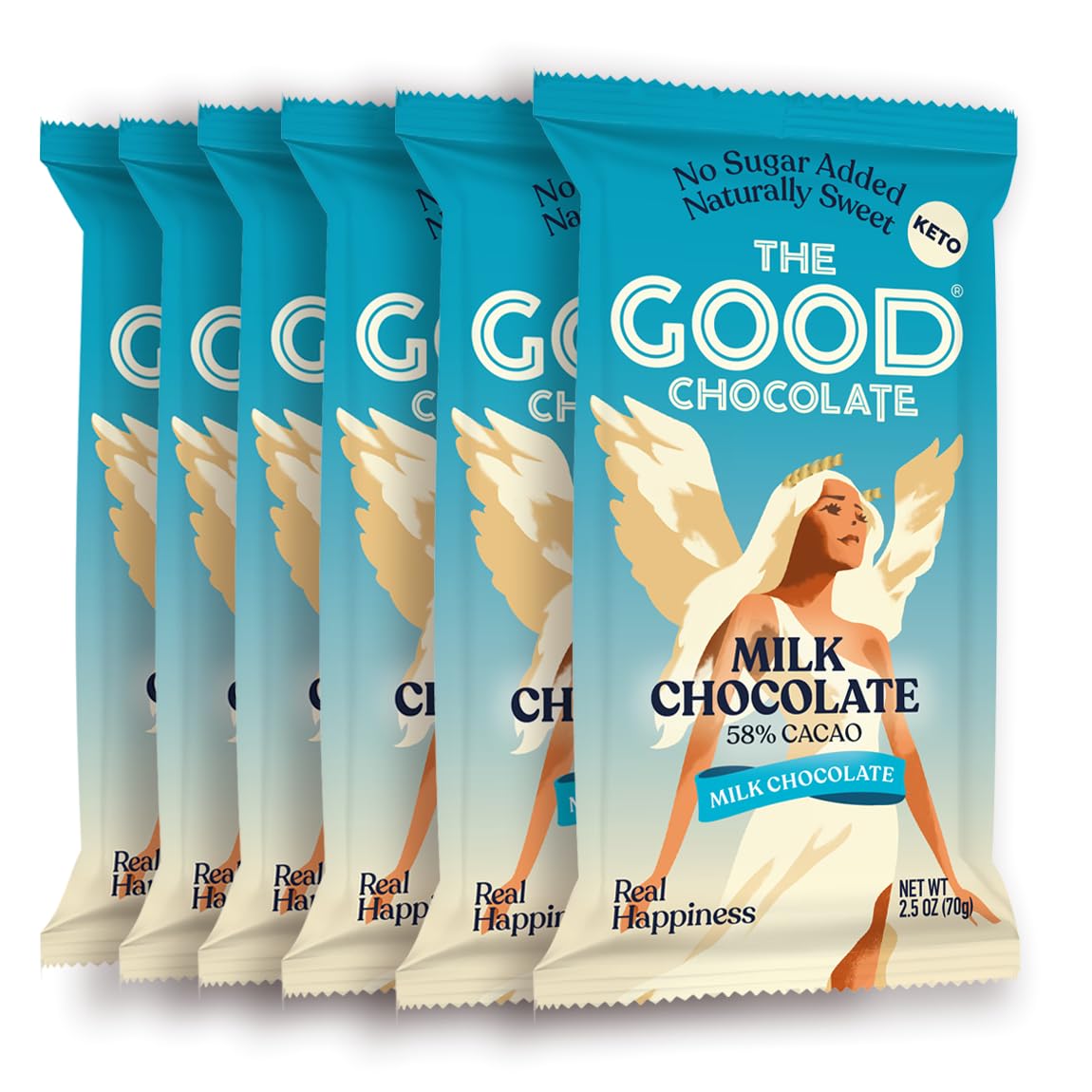 THE GOOD CHOCOLATE - Milk Chocolate Bars with 80% Less Sugar & Lower Net Carbs - Keto Chocolate Bar with Lower Calories, All Natural and Non-GMO Keto