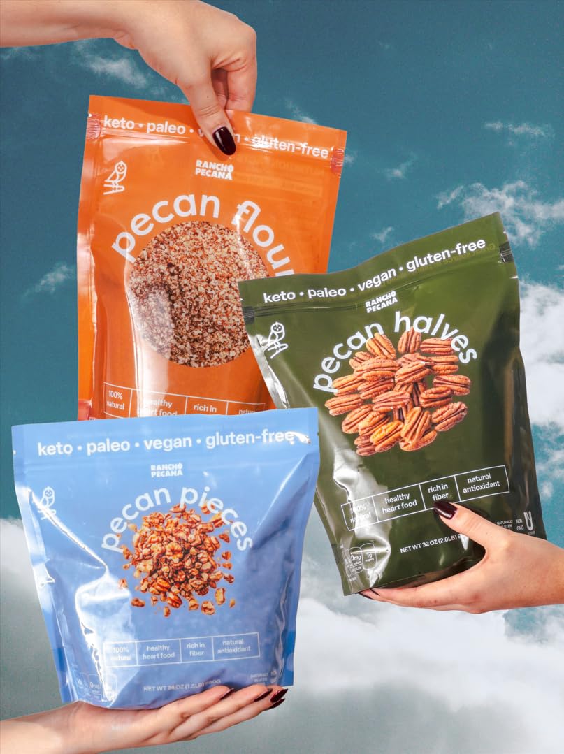 RANCHO PECANA - Natural Pecan Flour, 1 LB, non-GMO, Grain Free, Gluten Free, Heart Healthy, Kosher, Organic Nuts, Vegan, Keto, 3g Protein per 1 oz