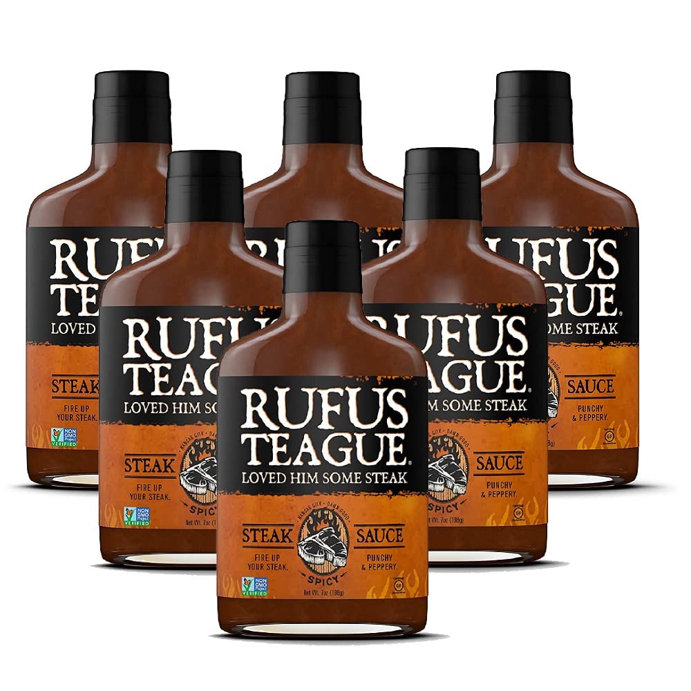 Rufus Teague Spicy Steak Sauce, Award-Winning Flavor, 7 oz, Pack of 6