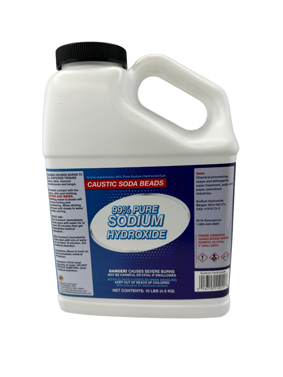 Chemisol Sodium Hydroxide - Lye (Caustic Soda Beads) 10lb
