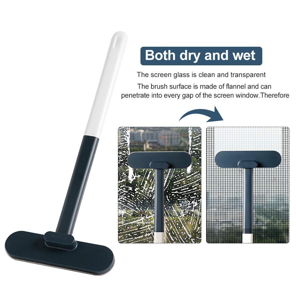 Window Screen Cleaner Brush,Mesh Screen Lint Brush,Window Screen Cleaning Brush Washing Equipment, Multifunctional Cleaning Brush(Blue)