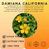 Damiana California Leaf 4oz | 100% Raw & Natural | Caffeine Free, Gluten Free, Sugar Free | Herbal Infusion Tea | Product of Mexico