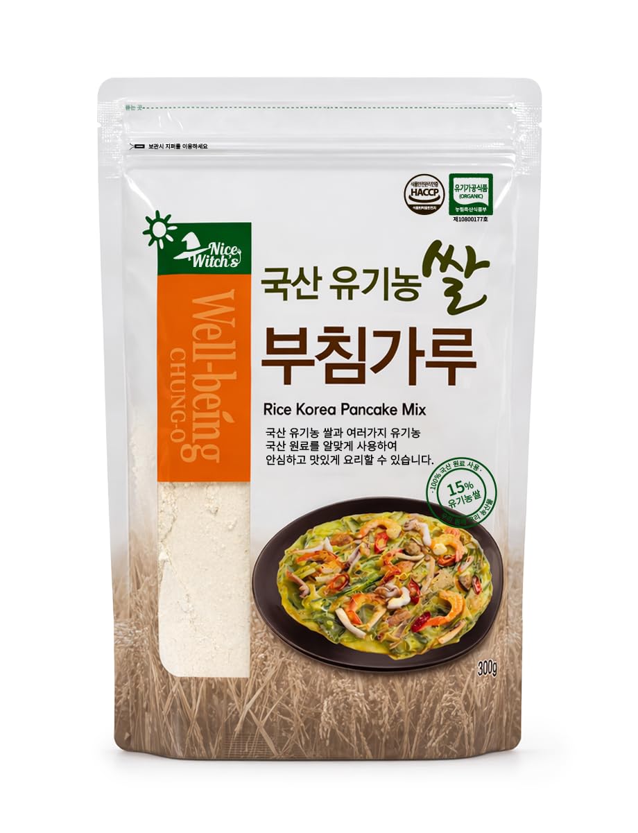 Nice Witch’s Organic Korean Pancake Mix (Buchim Mix), Crispy Korean-Style Pancake Batter Made with Organic Korean Rice, 10.6 oz (300 g) ????