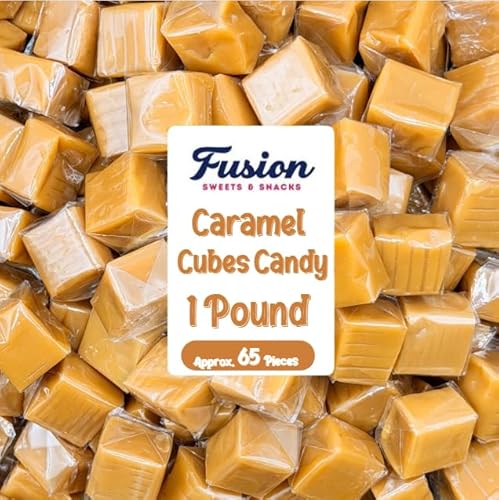 Caramel Cubes Candy Individually Wrapped - 1 Pound Bulk Bag (Approx. 75 Pieces) - Caramel Candy Soft Classic Chewy Candy For All Holidays, And Any