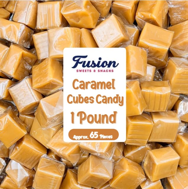 Caramel Cubes Candy Individually Wrapped - 1 Pound Bulk Bag (Approx. 75 Pieces) - Caramel Candy Soft Classic Chewy Candy For All Holidays, And Any
