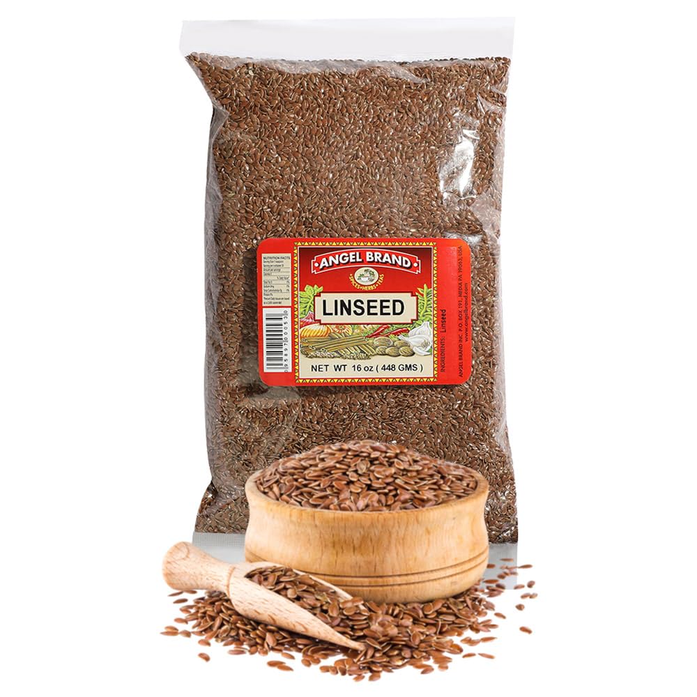 Angel Brand Linseed Flax Seeds 16 oz Pouch - Nutritional Powerhouse of flaxseed Spice - Perfect for Smoothie, Yogurt, Oatmeal & Salads