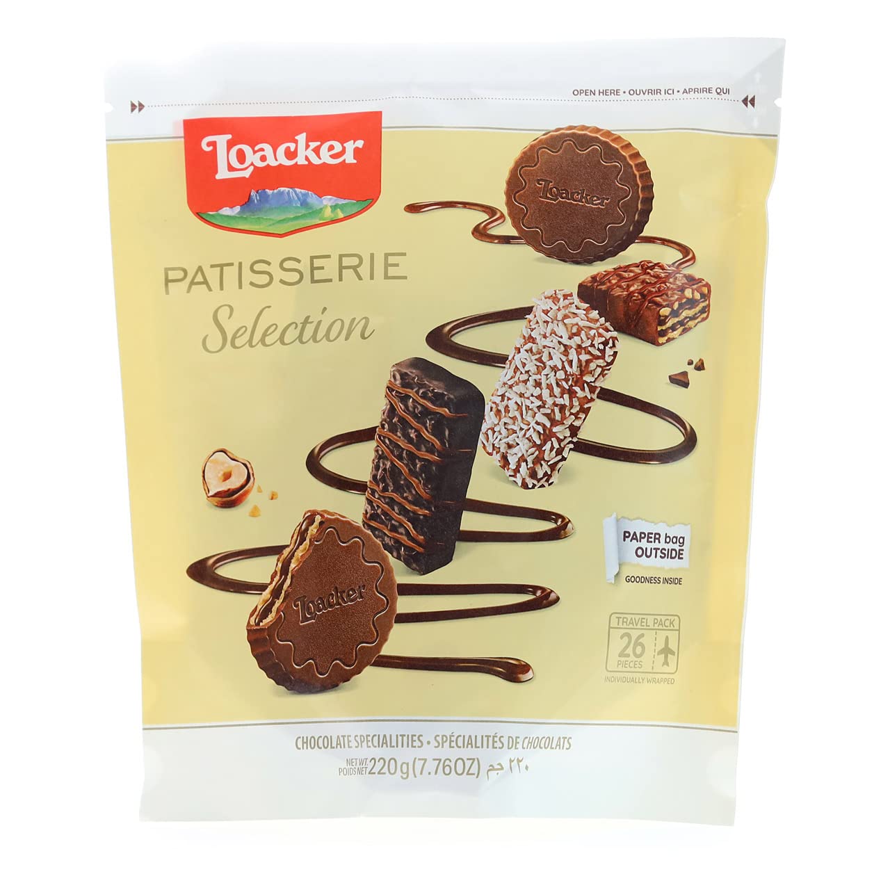 Loacker Mix Patisserie Chocolate Specialties - Individually Wrapped Assorted Premium Wafer Chocolate Specialties, Mixed Flavors - Sustainably Sourced