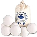 Wool Dryer Balls (2.4")6-Pack, Dryer Balls Laundry Reusable, Natural Fabric Softener, Reduces Clothing Wrinkles, Cuts Drying Time, A More Effective