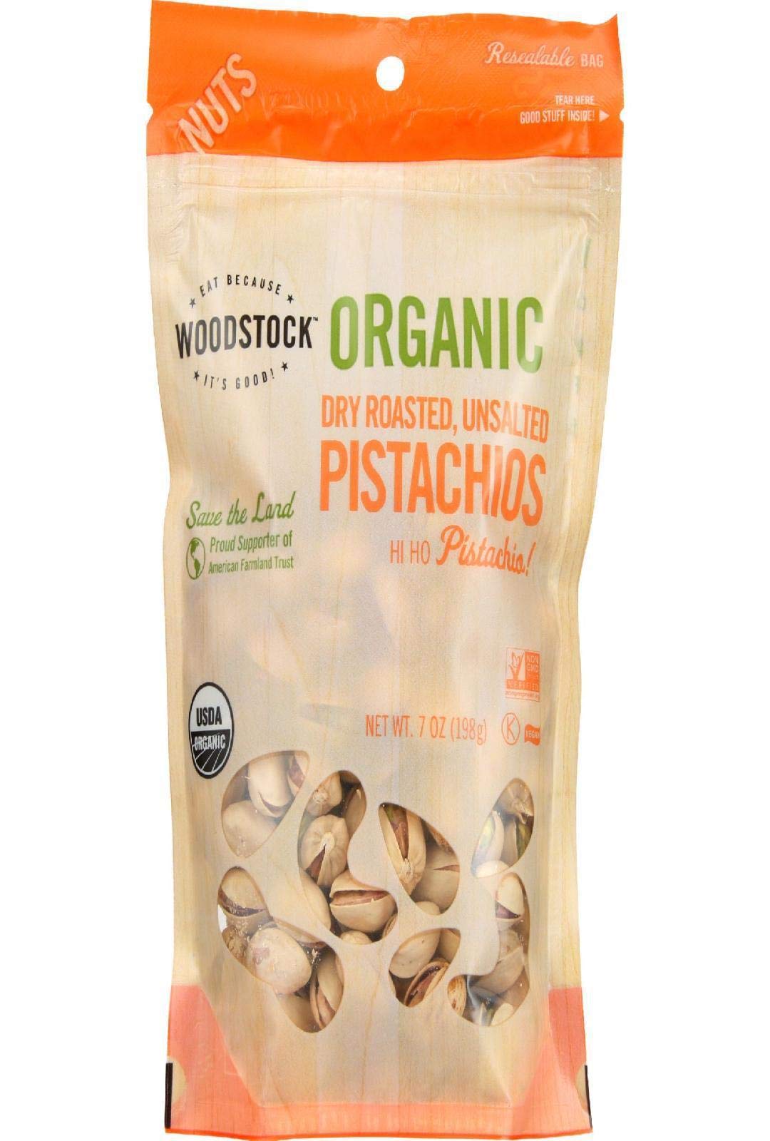 Organic Pistachios Dry Roasted and Unsalted 7 Ounces (Case of 8)