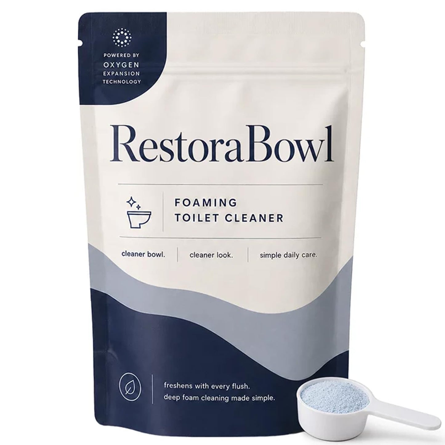 Restorabowl Foaming Cleaning Powder, Fresh Scent Daily Care Powder, Fast Dissolving Formula for Everyday Freshness, Easy Flush Use, 300g