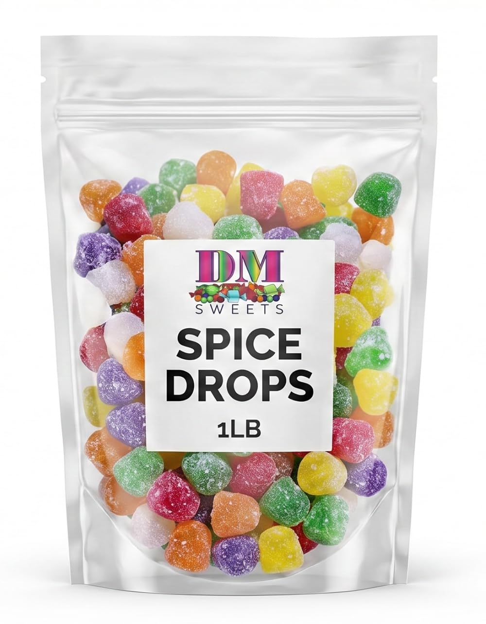 Spice Drops - 1 lb Bulk Bag of Assorted Spiced Gumdrops - Sugar?Sanded Chewy Candy in Cinnamon, Clove, Wintergreen, Anise, Spearmint & Peppermint