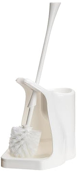 Casabella Nylon Brush and Plunger Set, White, 12-Inch