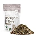 Halo Naturals Organic Hawthorn Leaf & Flower Cut & Sifted, 4 Ounces (Crataegus monogyna) Espino Blanco USDA Certified | Resealable Pouch| Packaged in