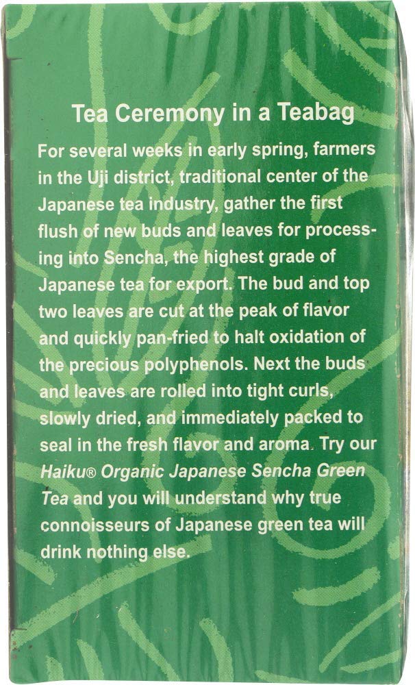 Haiku Green Tea - Sencha - Case of 6 - 16 Bags
