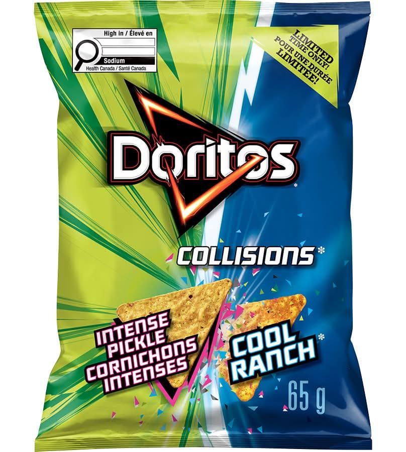 ZENVOIRA Gift Snack Box includes Doritos Collisions Intense Pickle Cool Ranch flavoured Tortilla Chips 65 g / 2.3 oz - Pack of 4 - Specially Packed