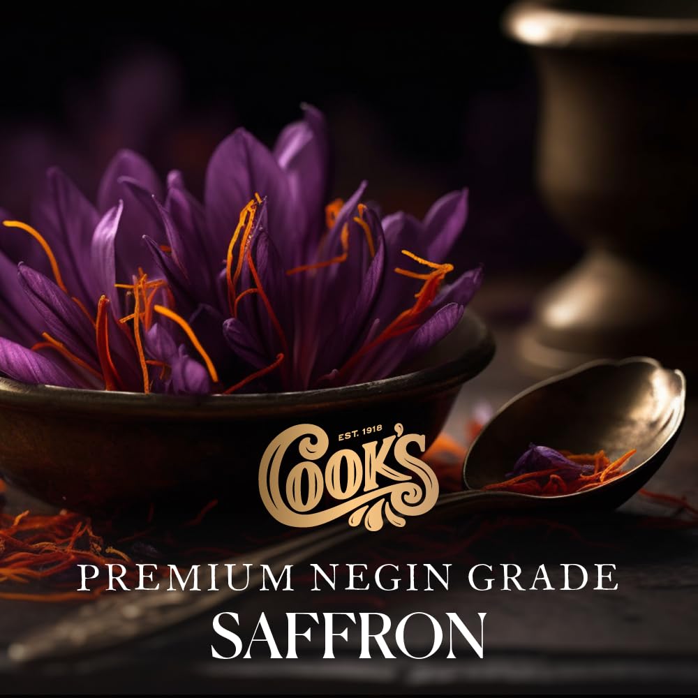 Cook’s, Premium Negin Grade Saffron Threads, Premium Dark Red Saffron Strands for Tea, Paella, Risotto, Biryani, Dessert, 5 Grams