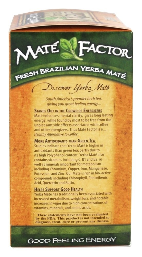 The Mate Factor Herb Tea, Energizing, Organic, Chai, 20 Bag (Pack of 2)