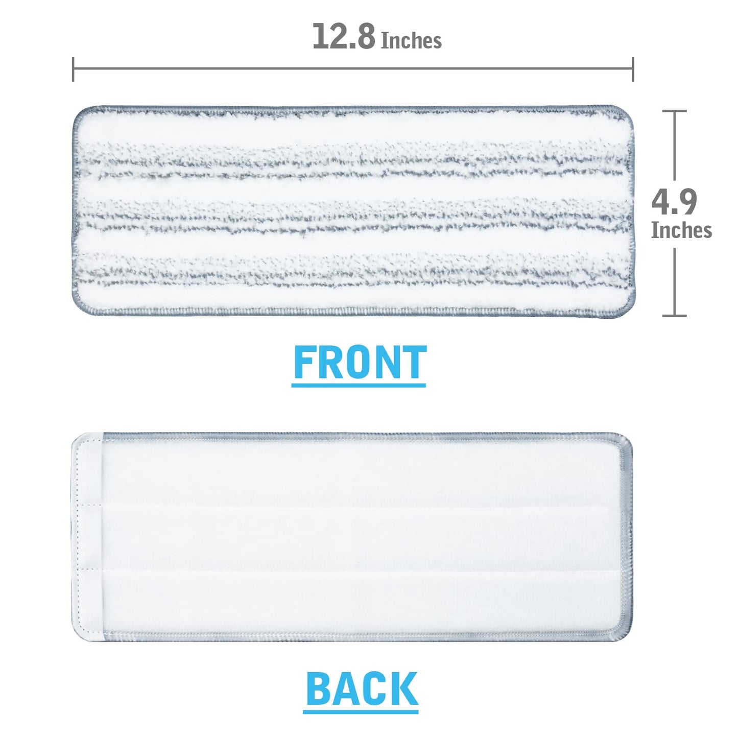 BOSHENG Flat Mop Pads, Mop Replacement Pads, Stronger Absorbent Microfiber Mop Pads, Machine Washable Pads, Refill 3 Packs