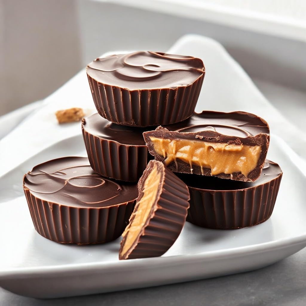Sugar Free Dark Chocolate Peanut Butter Cup Delight-2 lb Deliciously Crafted for a Guilt-Free Indulgence Made with Stevia Extract-Perfect
