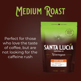 Santa Lucia Coffee - Nicaraguan Estate Decaf Roast - Low Acid, 91 Point, SHG, Small Batch Roasted, Farm Direct, 100% Single-Origin Whole Bean, 1 Bag