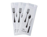 100 Pack 100% White Kraft Paper Bags, 2.75 x 10 inches White Plain Bag Kitchen Cutlery Utensils Holder