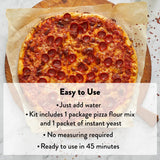 DeLallo, Italian Pizza Dough Kit, Pizza Crust Mix for Garlic Knots, Calzones, and Breadsticks, 00 Superfine Flour, Includes Instant Yeast Packet, Non-GMO, 17.6 oz Bag, (10 Pack)