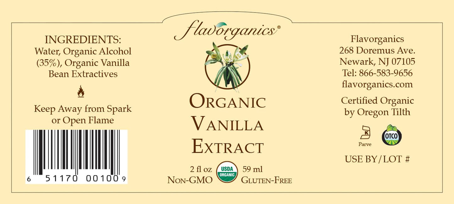 Flavorganics Organic Vanilla Extract, 2 ounce