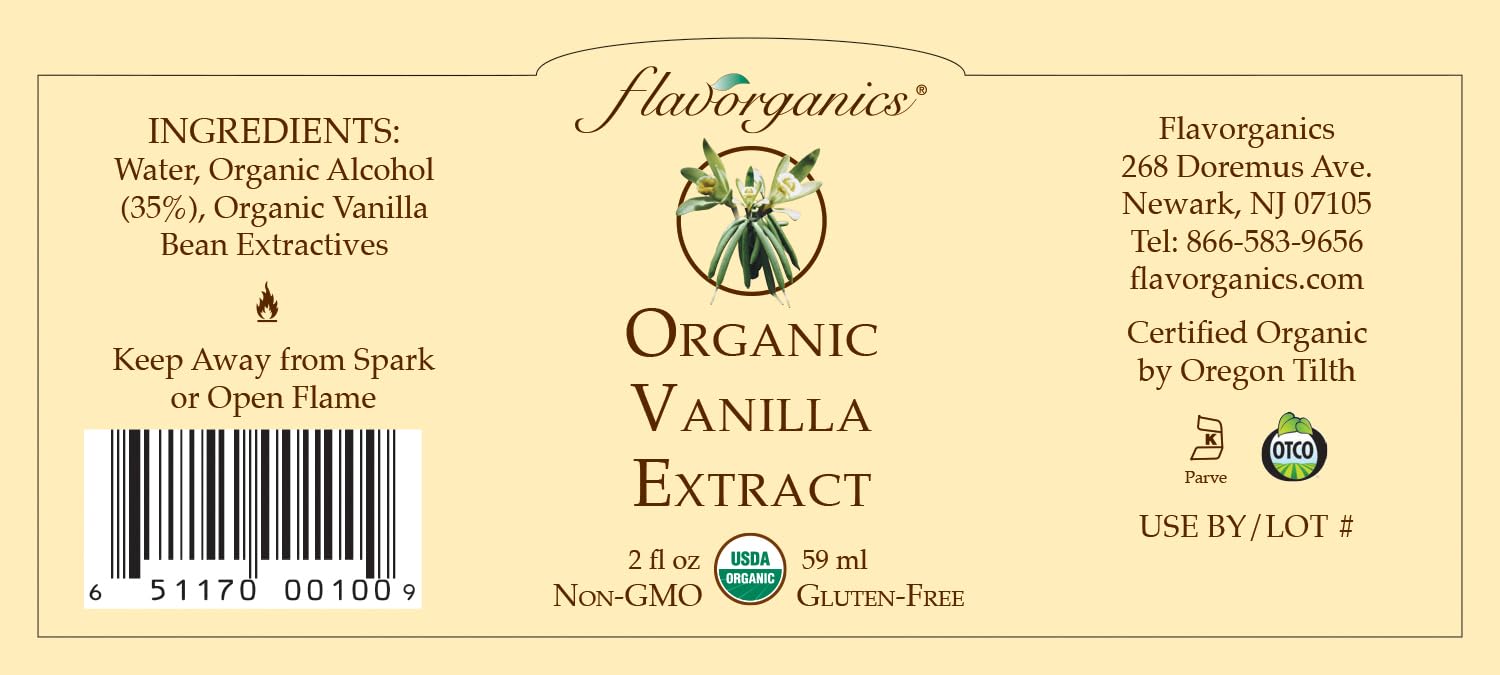Flavorganics Organic Vanilla Extract, 2 ounce