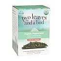 Two Leaves and a Bud Organic Peppermint Tea Bags, Naturally Caffeine Free, Herbal Whole Leaf Peppermint Tea in Pyrami Sachets, 15 Count (Pack of 1)