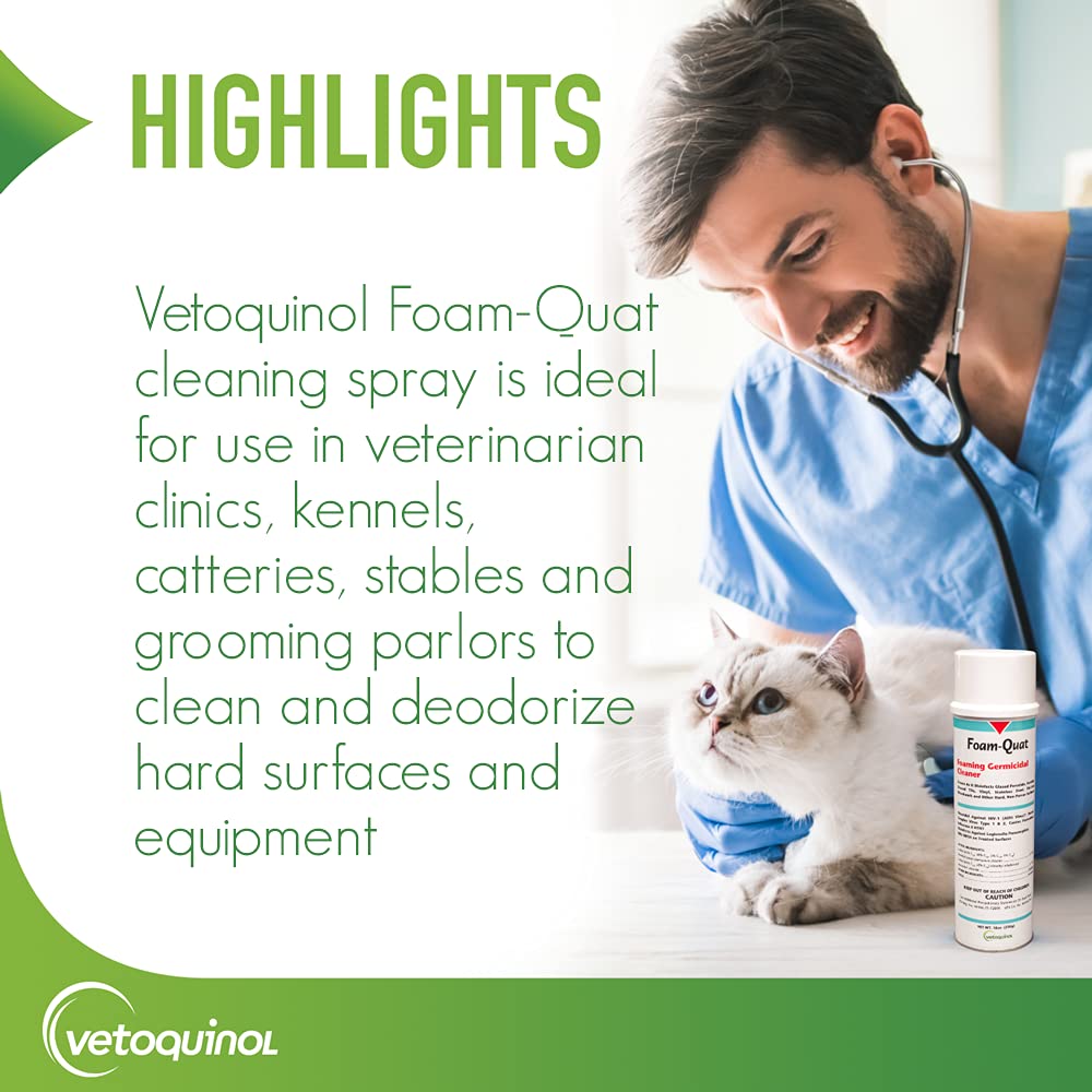 Vetoquinol Foam Quat Foaming Cleaner Spray, 18oz