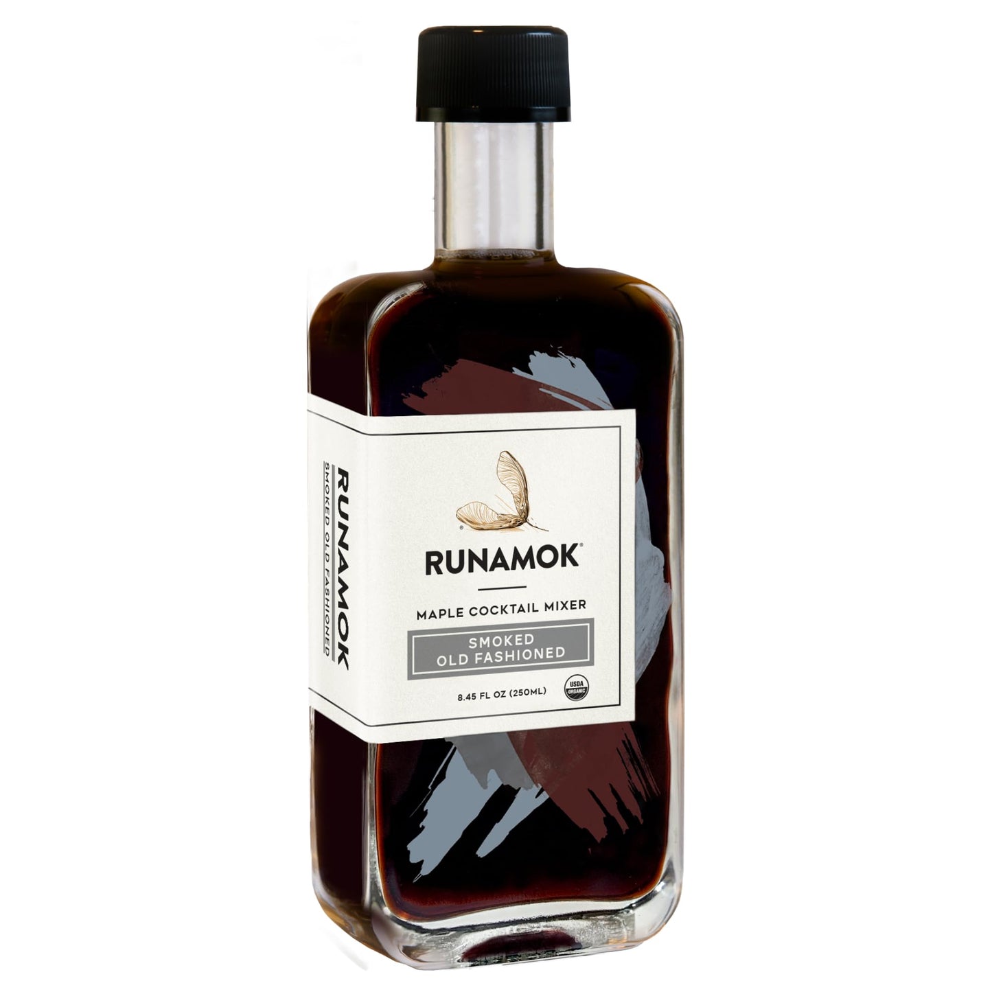 Runamok Organic Smoked Maple Old Fashioned Cocktail Syrup | Non-Alcoholic Maple-based Cocktail Mixers | Perfect Smoky Old Fashioned | 8.45 Fl Oz