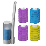 Disposable Toilet Brush, Disposable Toilet Cleaning System, Disposable Bathroom Brush with 30 Replacement Heads, Toilet Brush and Seat Cover Set